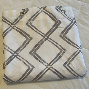 Gray Geometric Shower Curtain - Modern Diamond Pattern